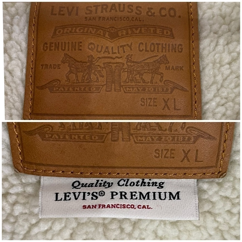 ❤️‍🔥Levi’s light wash Sherpa lined star studded denim trucker jacket size XL - Picture 8 of 16